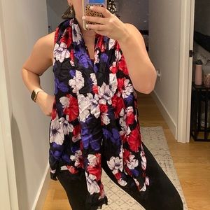 Liz Claiborne Multicolored Rose Scarf